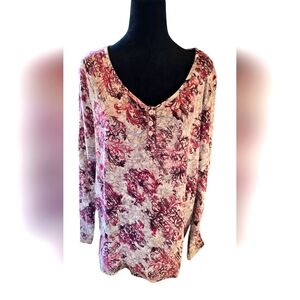 Liz & Co Long Sleeve Henley 3X